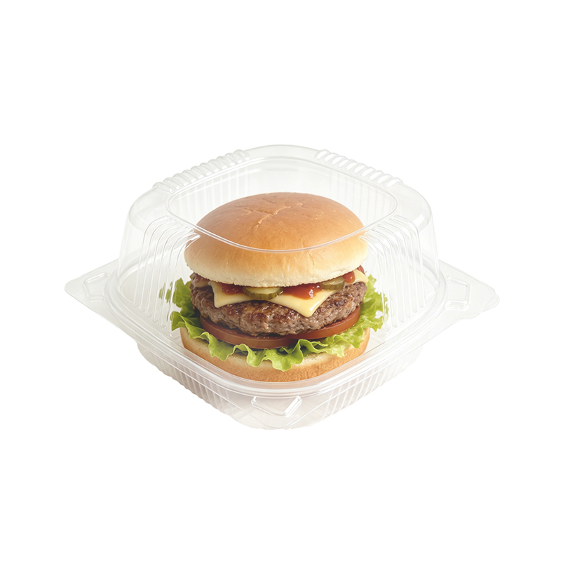 Burger Clamshell with Hinged Lid