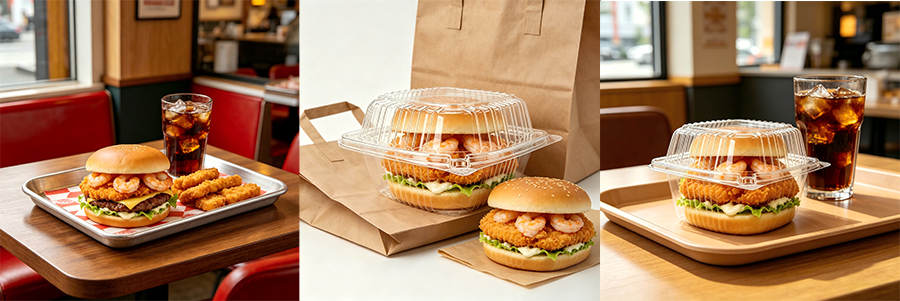 Clear Plastic Hamburger Packaging