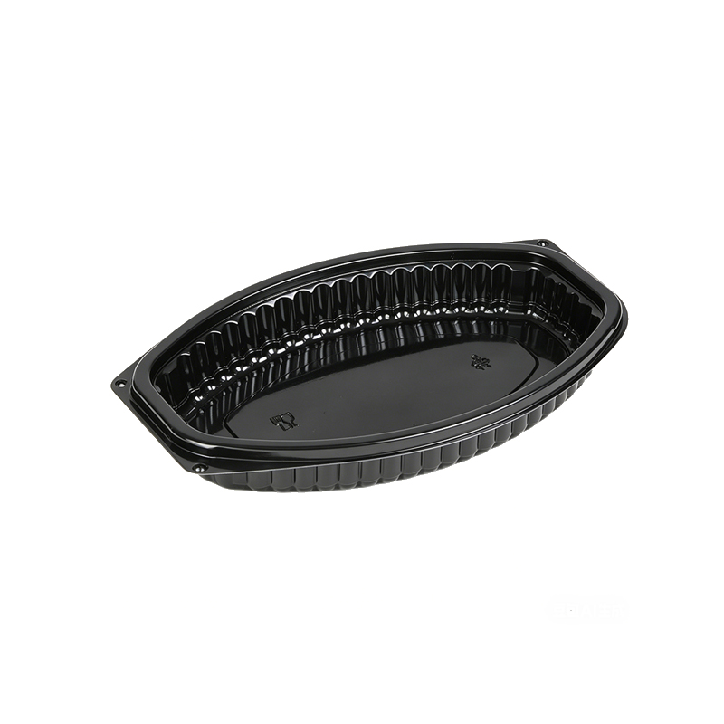 Black Plastic Deli Trays with Clear Lids