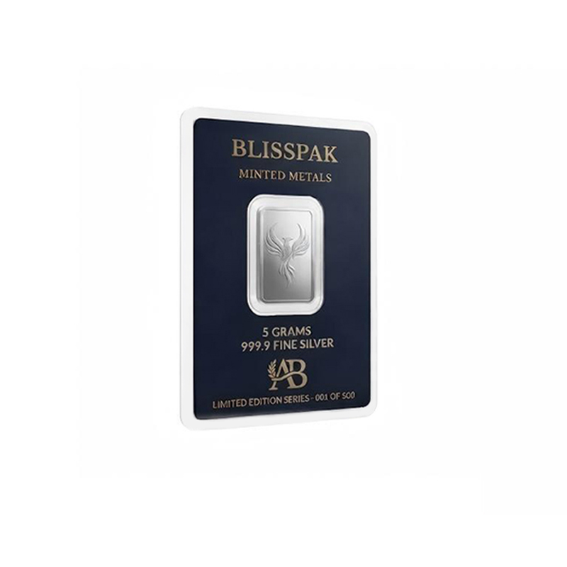 5 Gram Silver Bar Blister Card