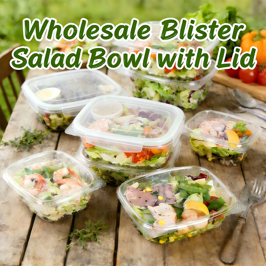 Disposable Plastic Salad Bowl With Lid